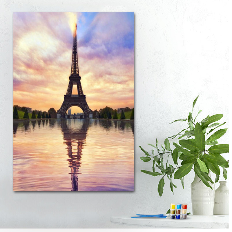 Painting by numbers coffee corner decor eiffel tower