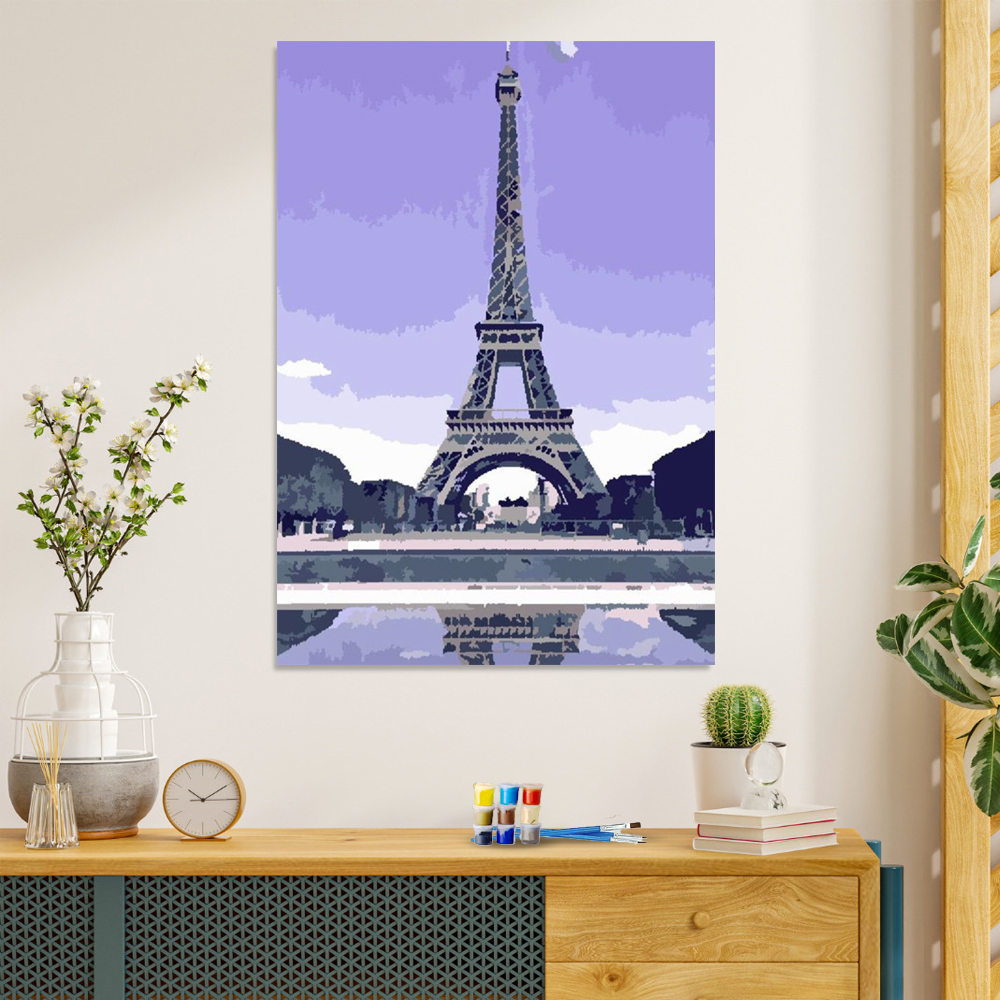 Painting by numbers diy oil painting eiffel tower