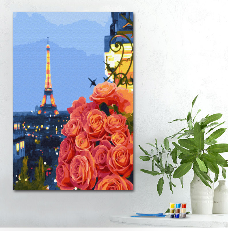 Painting by numbers canteen ornament eiffel tower