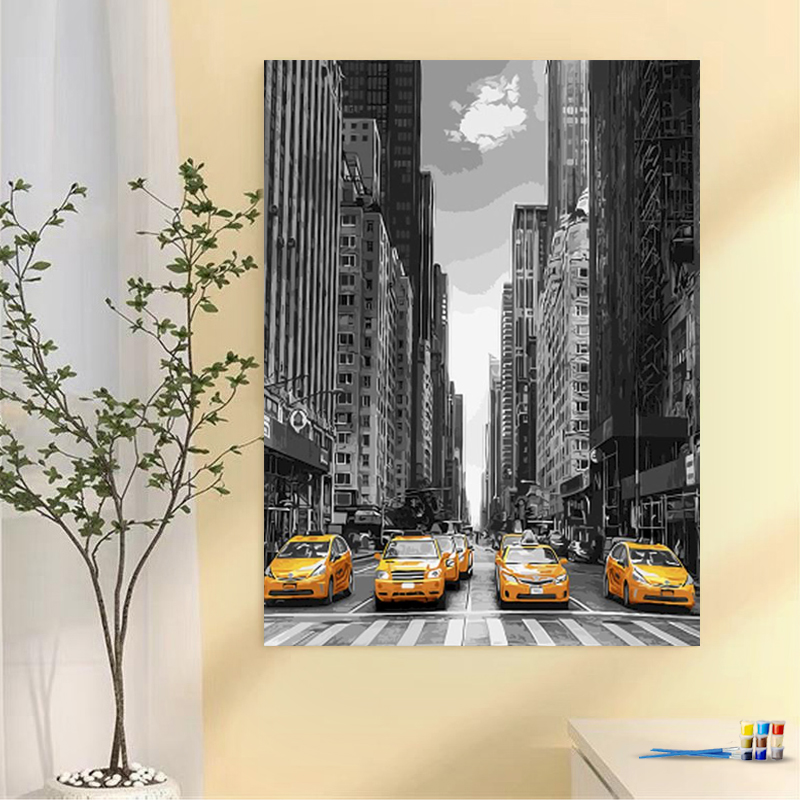 Painting by numbers huge architecture drawing on canvas decor