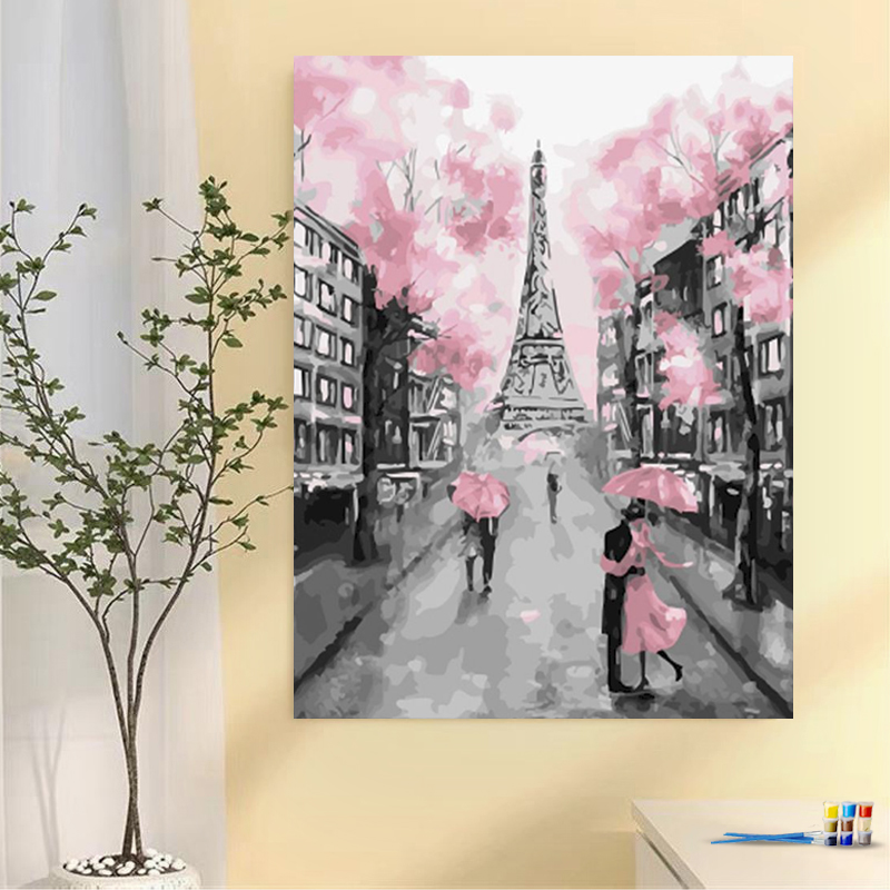 Painting by numbers eiffel tower series decompression painting