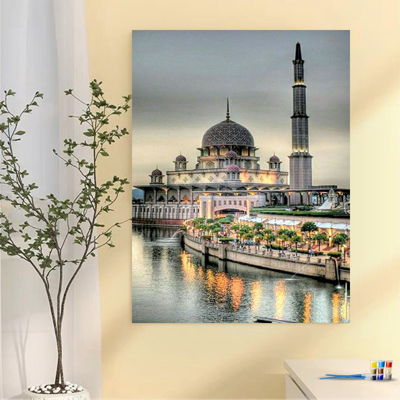 Painting by numbers stately architecture diy painting