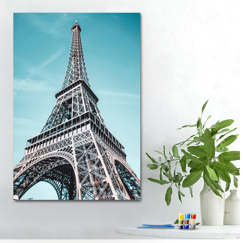 Painting by numbers eiffel tower architecture decompression painting