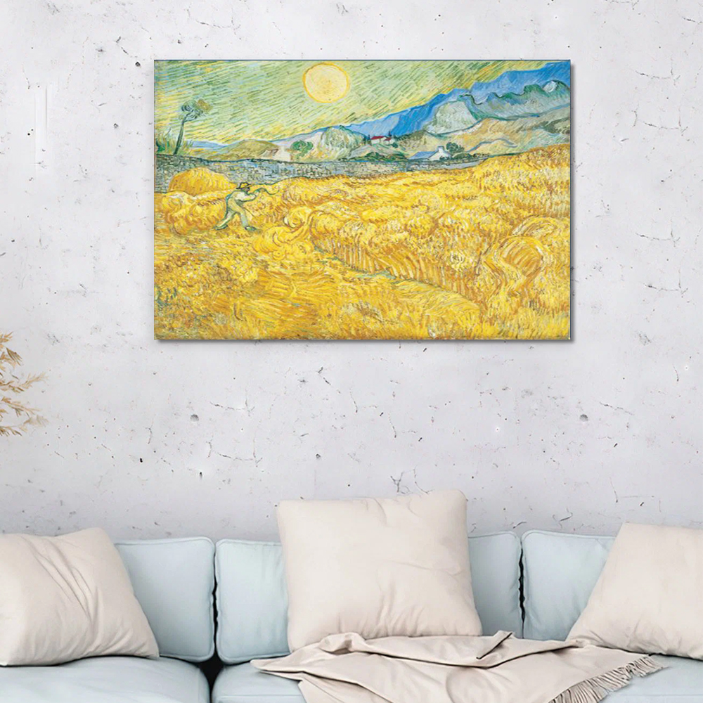 Van Gogh's world famous painting sofa background wall decorative painting golden wheat field