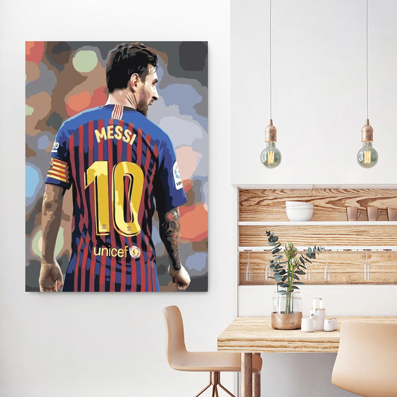 Football star Messi home art painting sofa background wall decorative painting parlor decor celebrity