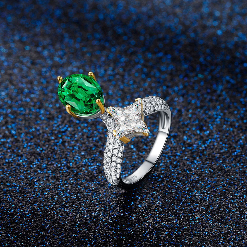 هدية مجوهرات للأم للزوجة خاتم ناعم وسلس الماس عالي الكربون 8A الدرجة مذهل الماس عالي الكربون 8A الدرجة