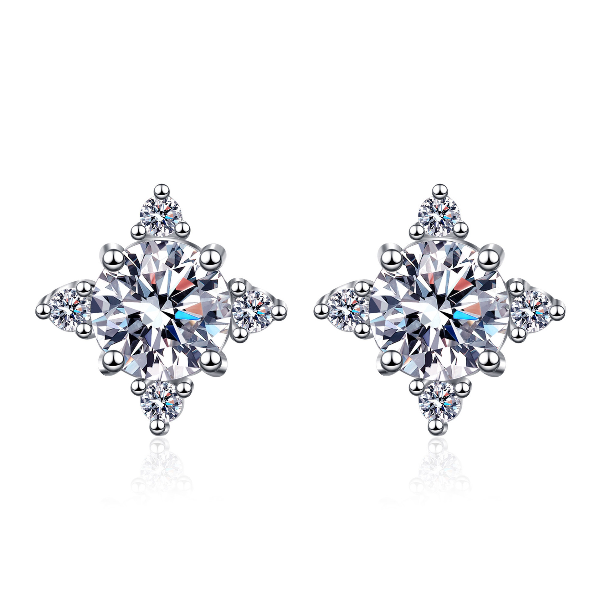 Jewelry Ornaments for Employee earrings Smoothly inlaid for D-grade Moissanite Colorful hues for D-grade Moissanite