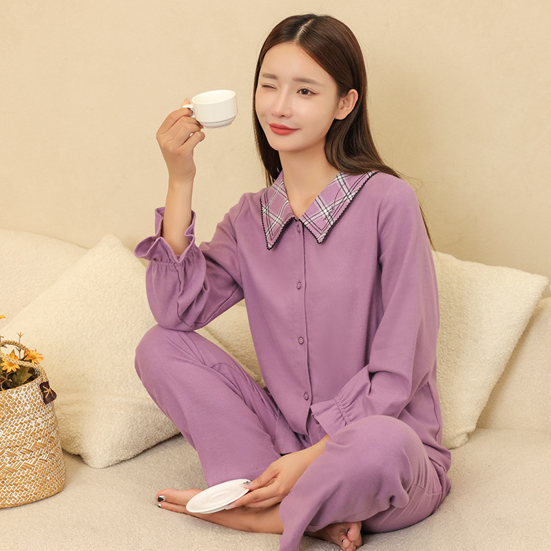 Comfortable and durable pure natural loungewear pajamas 100% cotton ...