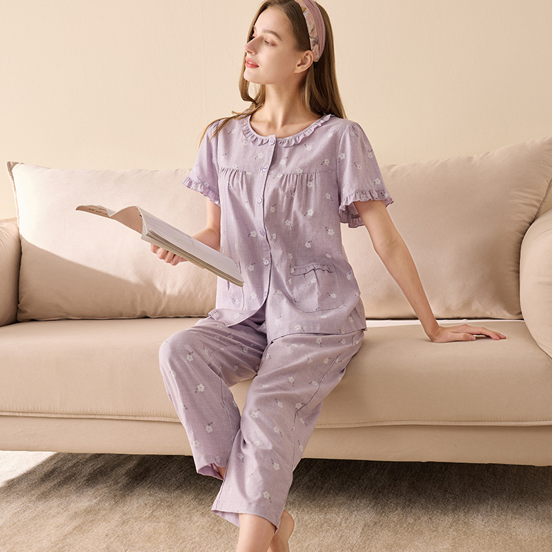 Soft and cozy pure natural loungewear pajamas 100% cotton pajamas Soft and gentle on skin