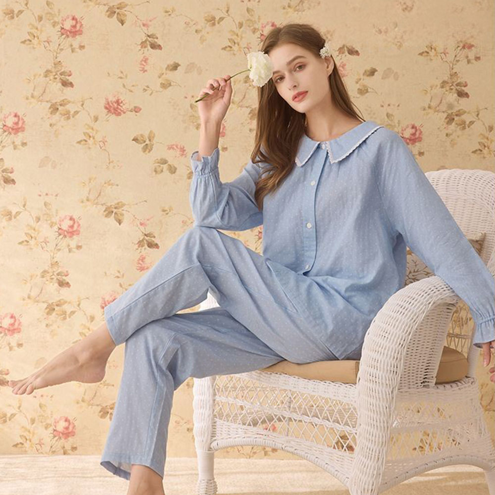 Pure comfort in natural material loungewear pajamas 100% cotton pajamas Helps you wake up feeling refreshed