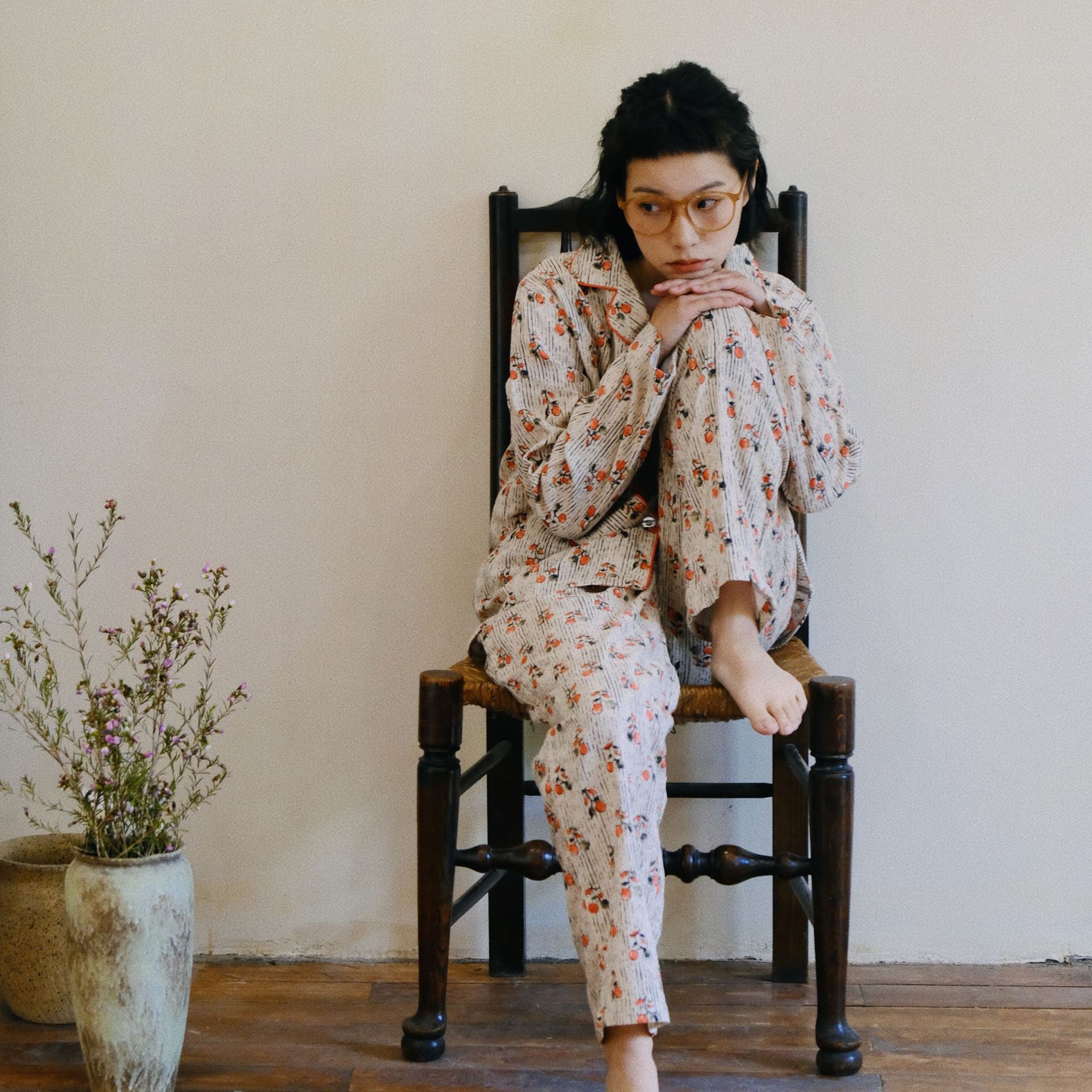 Eco-friendly loungewear made from nature pajamas 100٪ cotton pajamas Allows for easy movement