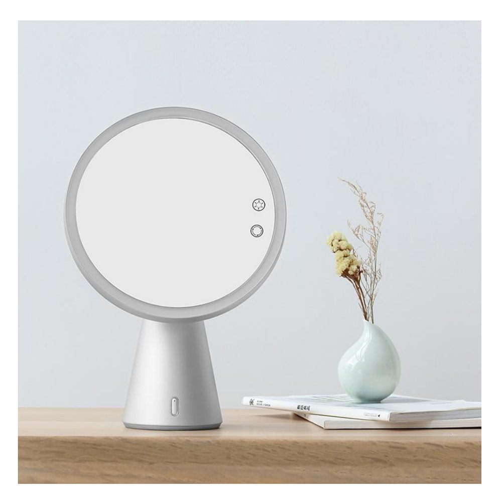 3-in-1 Home Essential: Singing Desk Lamp Makeup Mirror with 360° Surround Lighting | Touch Control | Wireless Bluetooth Speaker |  Flip-Type Table Lamp with 7x Magnifying Mirror and Powerful Battery