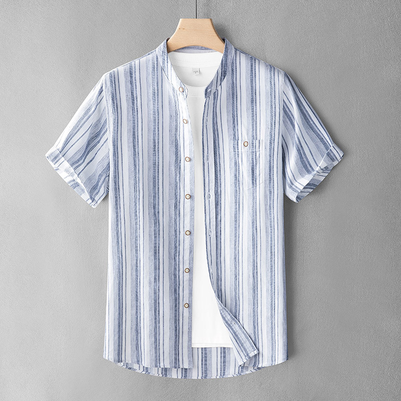 Airy lightness and charm linen Men's shirt Anti-static moisture-absorbing and eco-friendly properties