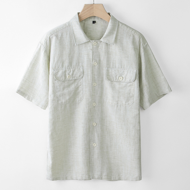 Fine fabric grace linen Men's shirt Lightweight moisture-absorbing and anti-bacterial