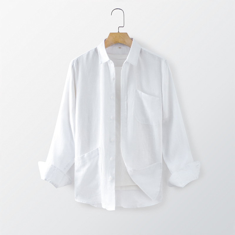 Glossy natural feel linen Men's shirt Skin-friendly cool and moisture-wicking fabric