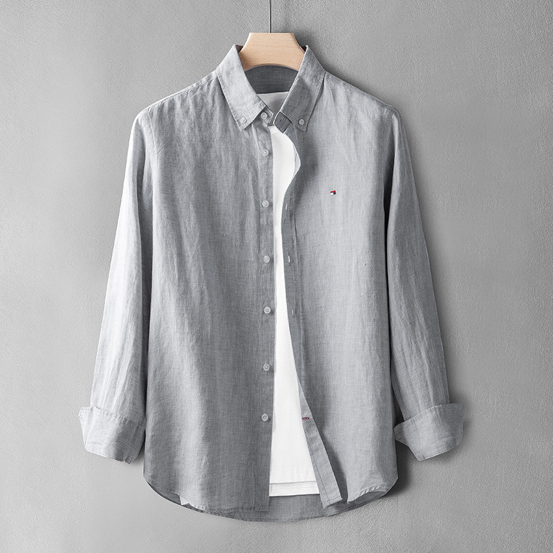 Fine linen grace linen Men's shirt Non-irritating environmentally friendly and anti-static