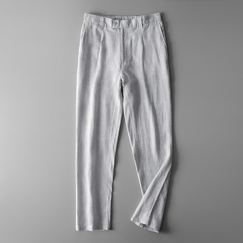 Delicate touch of linen linen Men's pants Breathable and cool preventing allergies and irritation