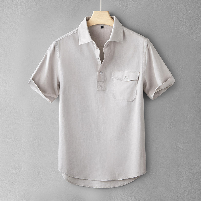 Delicate fabric allure linen Men's shirt Hypoallergenic breathable and moisture-wicking fabric