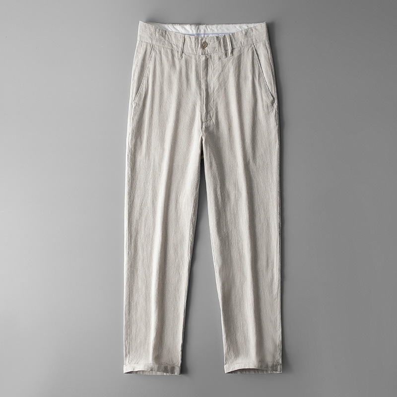 Delicate fabric allure linen Men's pants Good ventilation sweat-wicking and allergen-free