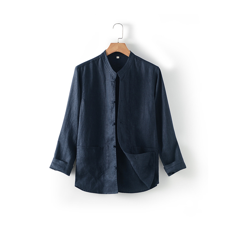 Fine fabric grace linen Men's shirt Breathable and cool preventing allergies and irritation
