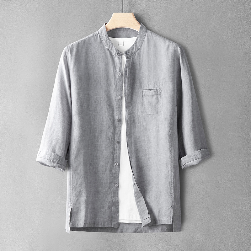 Natural purity and radiance linen Men's shirt Breathable sweat-wicking and non-irritating