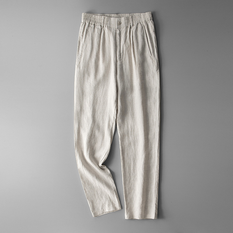 Delicate fabric allure linen Men's pants Non-irritating environmentally friendly and anti-static