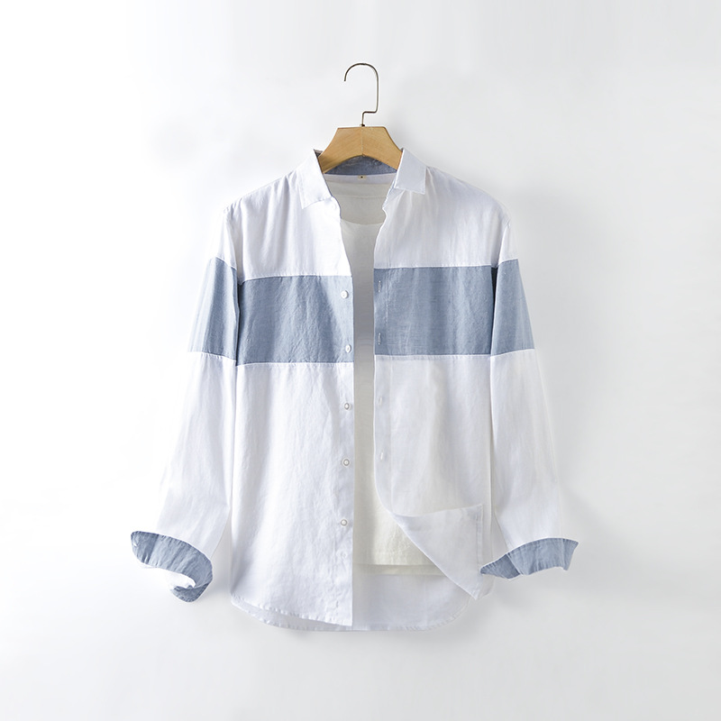 Airy comfort and style linen Men's shirt Non-irritating environmentally friendly and anti-static