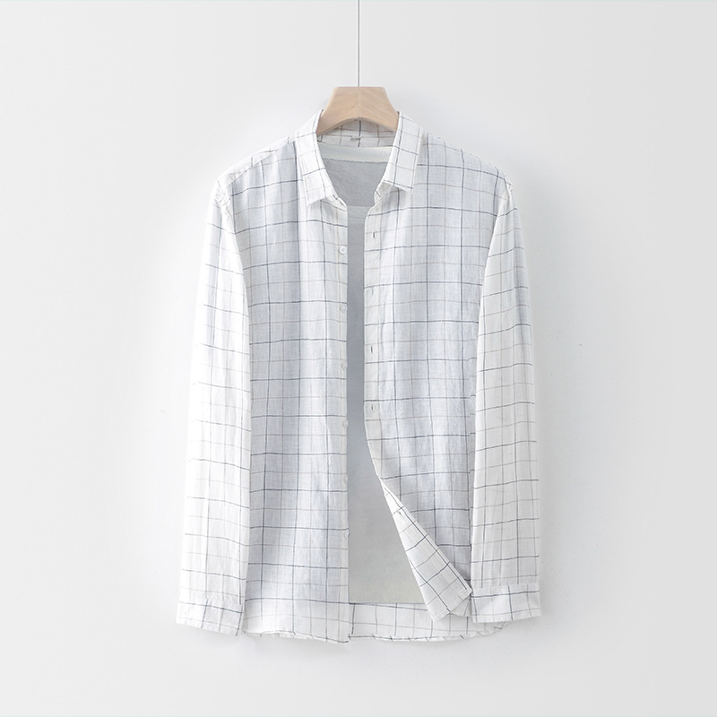 Smooth linen finesse linen Men's shirt Skin-friendly breathable and environmentally friendly