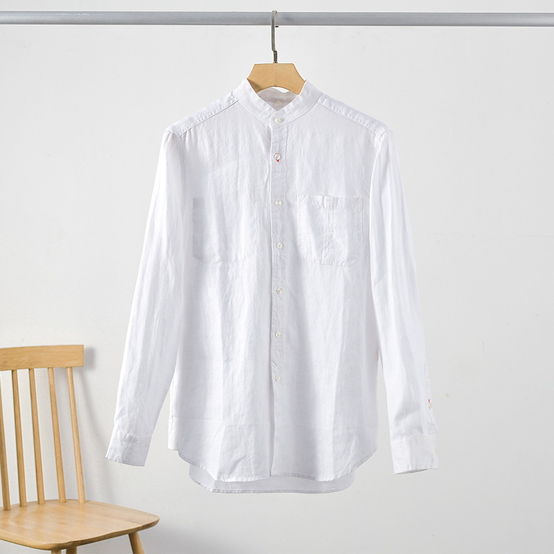 Subtle elegance and shine linen Men's shirt Cool and dry preventing bacterial growth