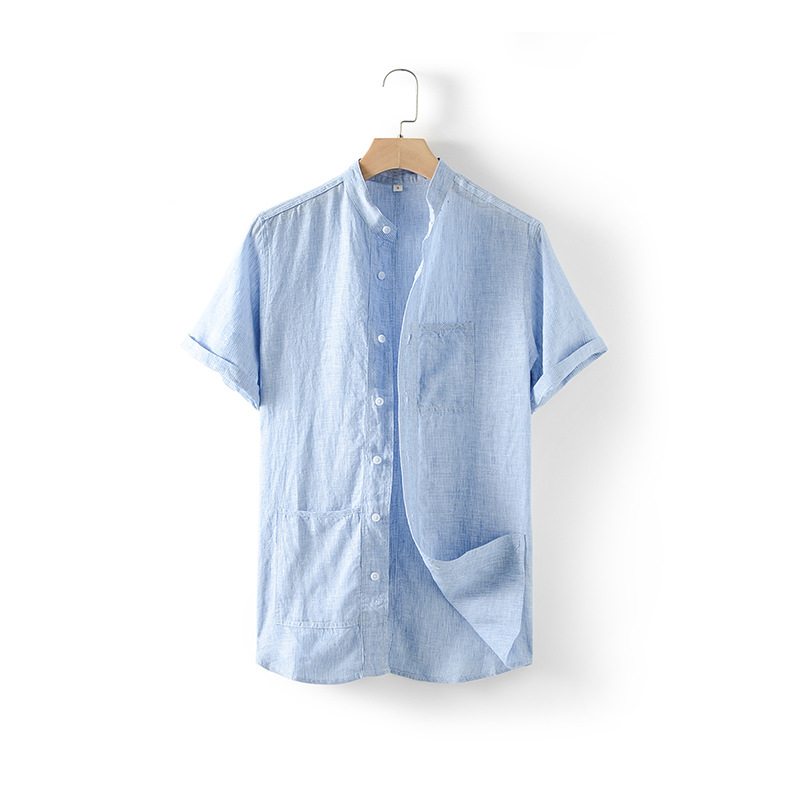 Glossy natural beauty linen Men's shirt Moisture-absorbing hypoallergenic and skin-friendly