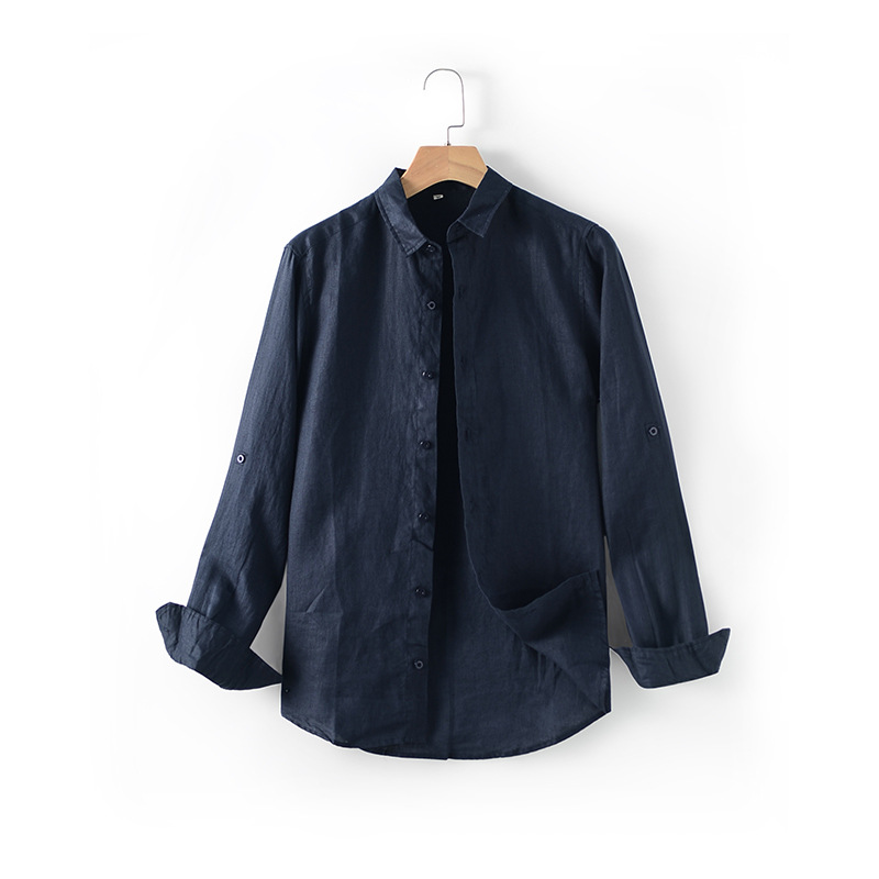 Fine fabric grace linen Men's shirt Non-irritating eco-friendly and anti-static
