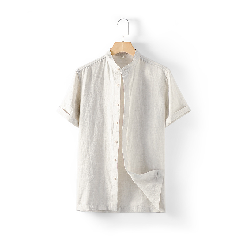 Natural shine and luster linen Men's shirt Hypoallergenic breathable and moisture-wicking fabric