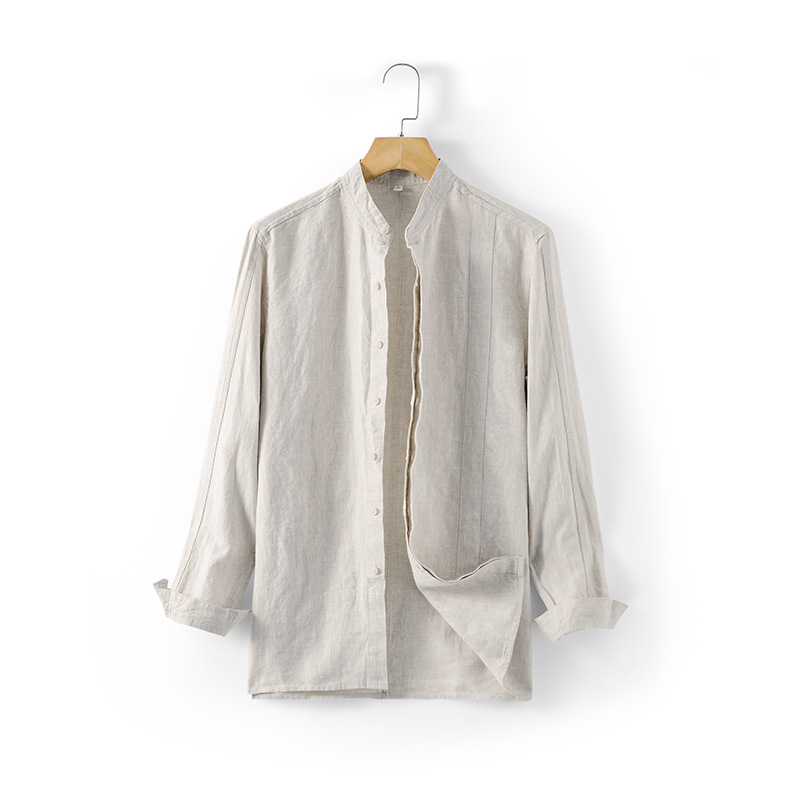 Lustrous linen appeal linen Men's shirt Quick-drying breathable and hypoallergenic fabric