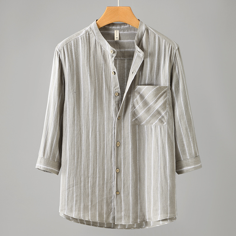 Delicate fabric feel linen Men's shirt Soft and smooth sweat-wicking and irritation-free
