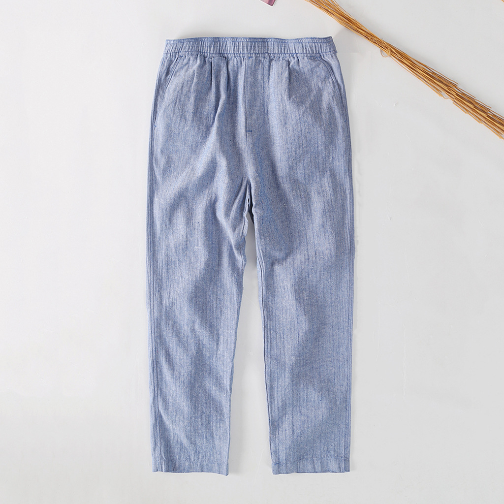Soft and silky touch linen Men's pants Dry and comfortable with good sweat absorption