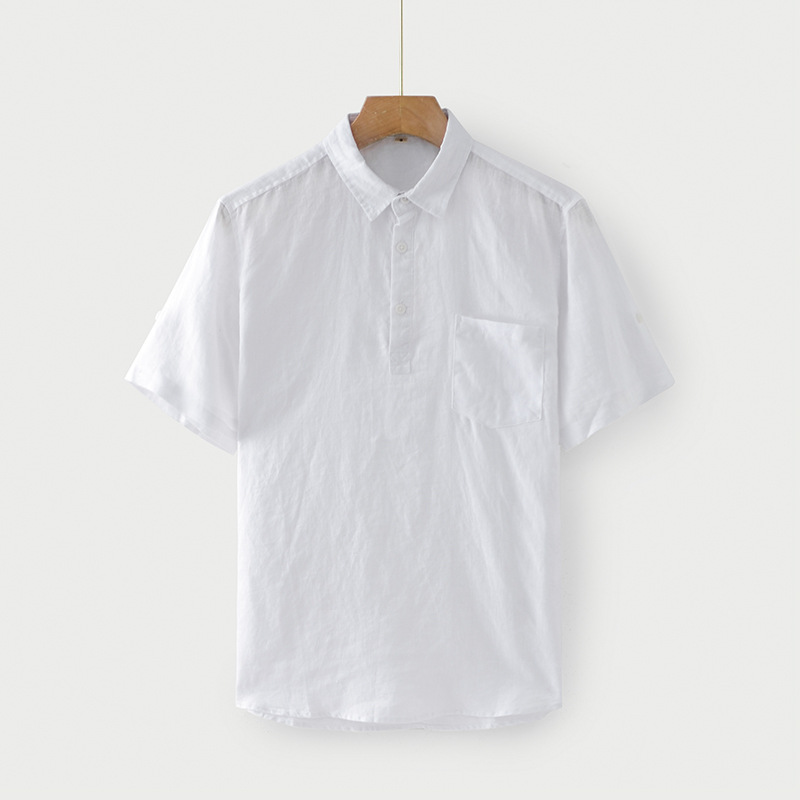 Lustrous texture finesse linen Men's shirt Gentle on the skin moisture-wicking and anti-static