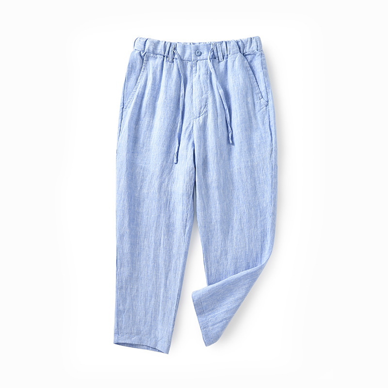 Lustrous texture allure linen Men's pants Anti-static moisture-absorbing and eco-friendly properties