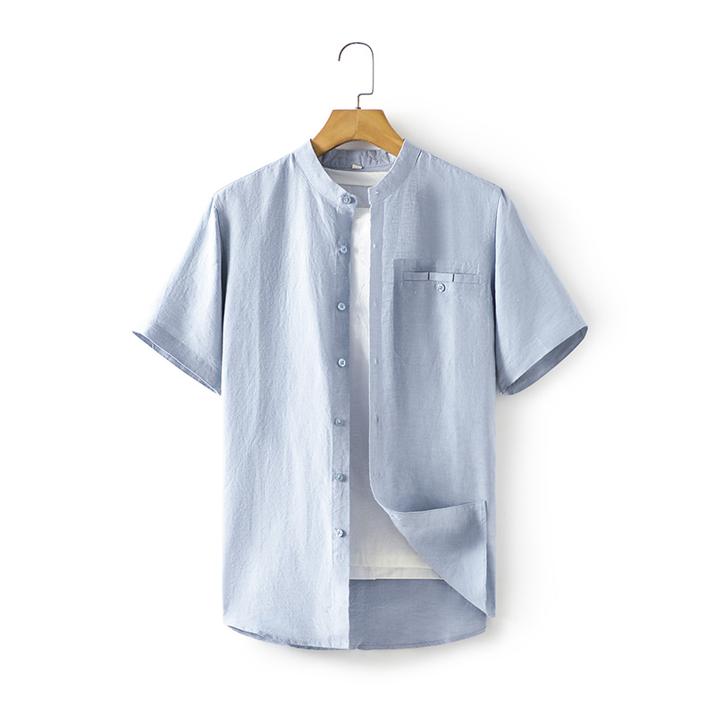 Smooth linen finesse linen Men's shirt Moisture-absorbing hypoallergenic and skin-friendly