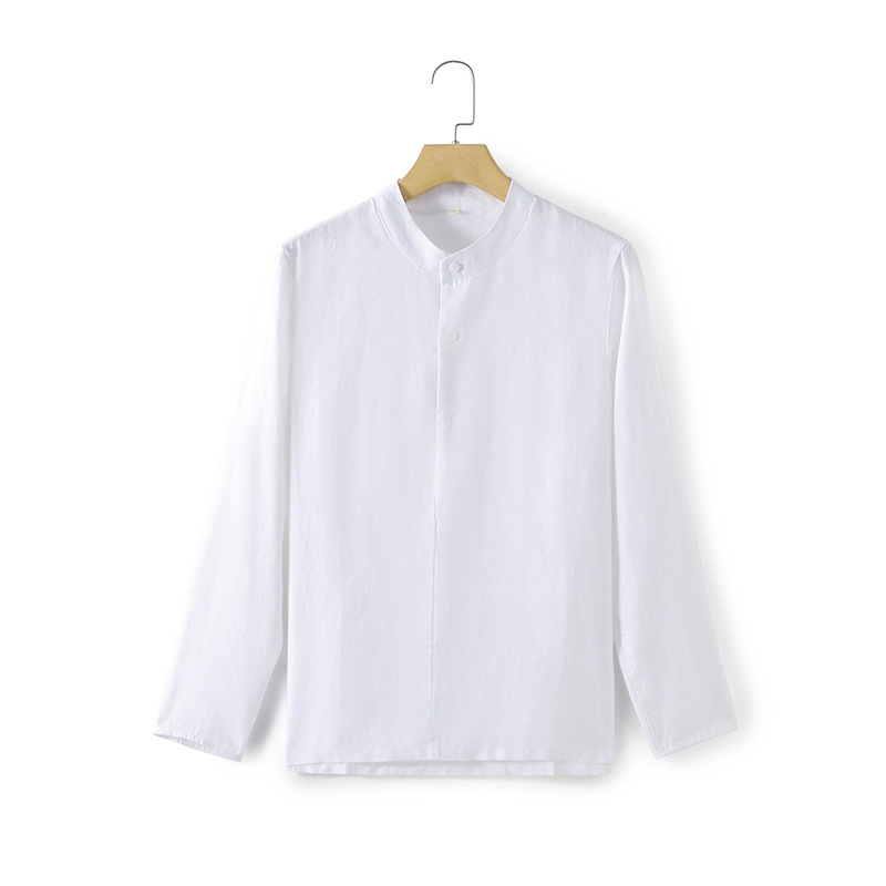 Lustrous texture beauty linen Men's shirt Skin-friendly excellent heat dissipation and dryness