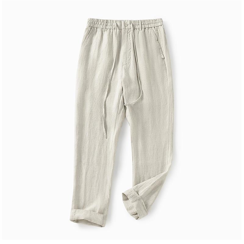 Subtle elegance and luster linen Men's pants Quick-drying breathable and hypoallergenic fabric