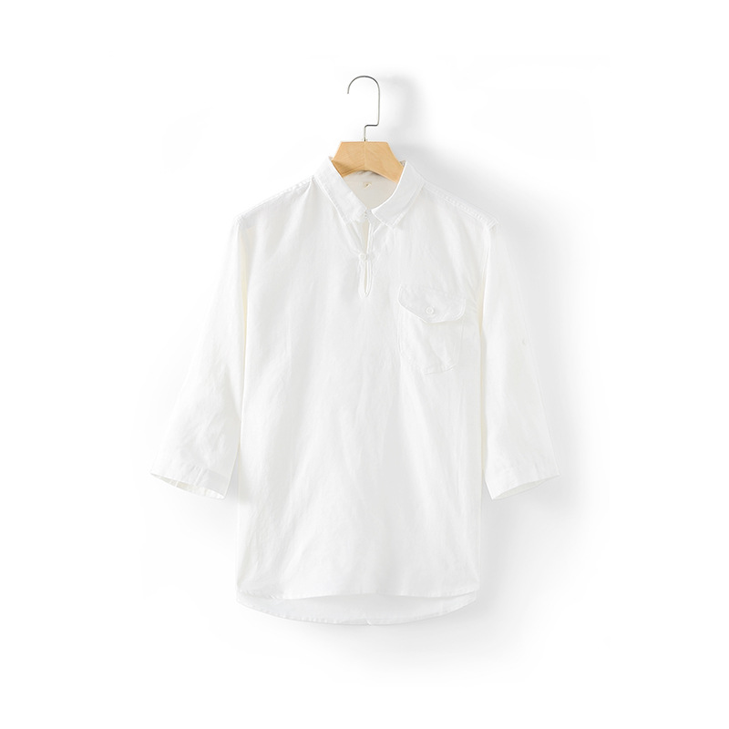 Soft and silky touch linen Men's shirt Hypoallergenic breathable and moisture-wicking fabric