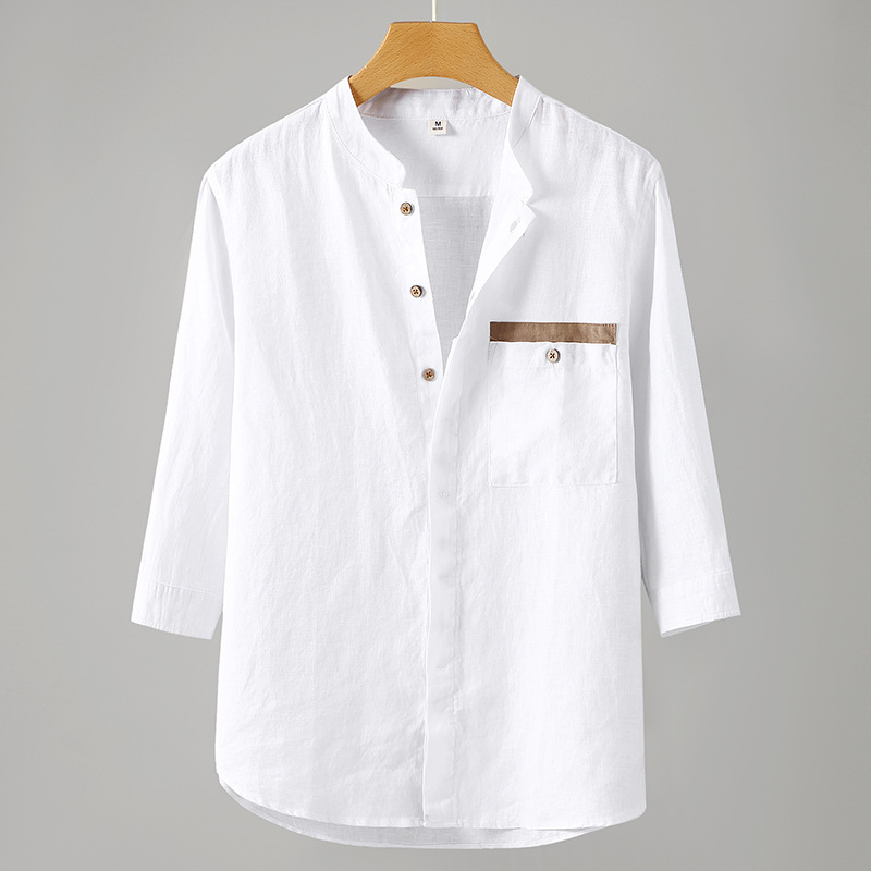 Delicate fabric allure linen Men's shirt Cool and dry preventing bacterial growth
