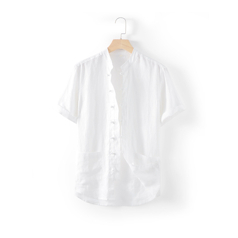 Natural purity and radiance linen Men's shirt Anti-static moisture-absorbing and eco-friendly properties