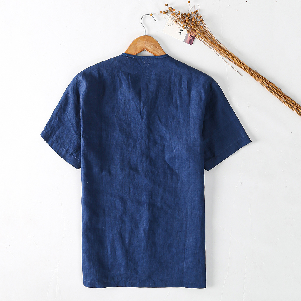 Lustrous linen appeal linen Men's shirt Lightweight hypoallergenic and quick-drying material