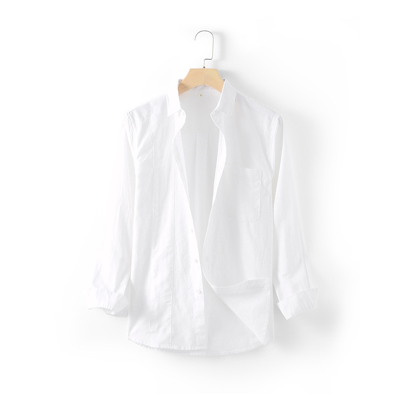 Lustrous texture finesse linen Men's shirt Skin-friendly excellent heat dissipation and dryness