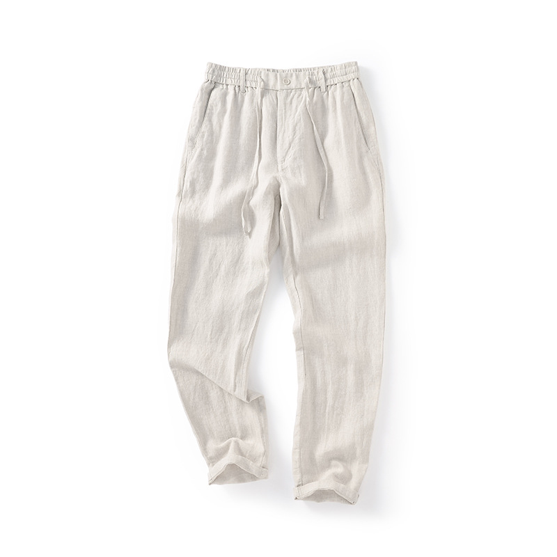 Lustrous texture beauty linen Men's pants Lightweight hypoallergenic and quick-drying material