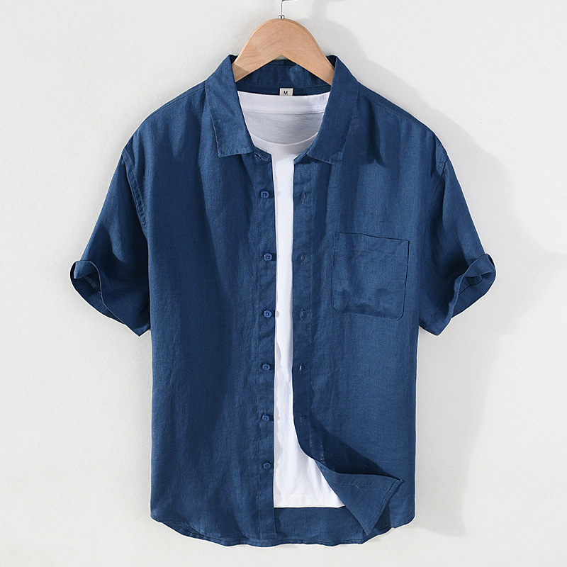 Delicate touch of linen linen Men's shirt Eco-friendly anti-static and comfortable on the skin