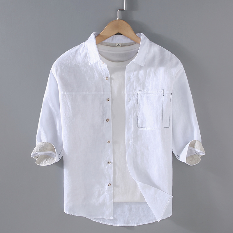 Soft and silky touch linen Men's shirt Eco-friendly anti-static and comfortable on the skin