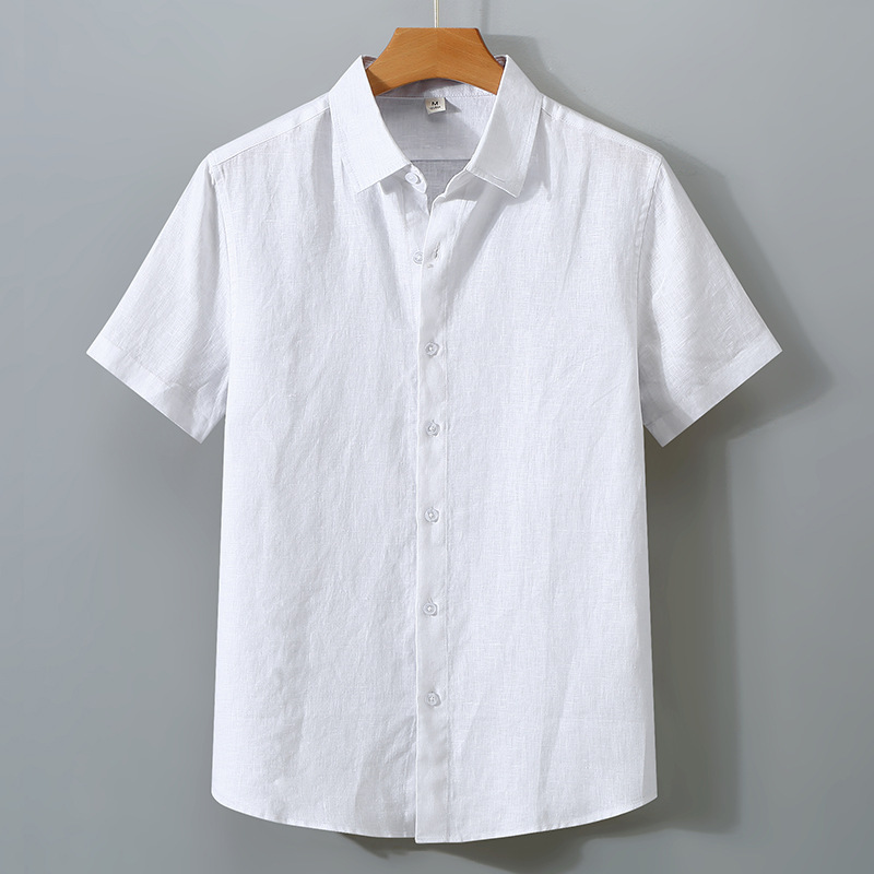 Lustrous texture allure linen Men's shirt Breathable and cool preventing allergies and irritation