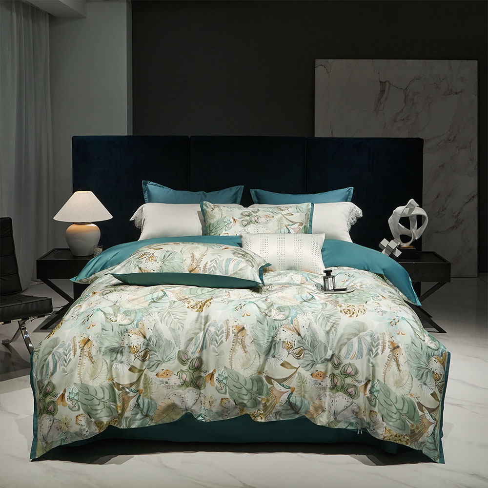 60-count long-staple cotton Elegant bedding of superior quality Cotton Bedding Set Natural for healthier sleep